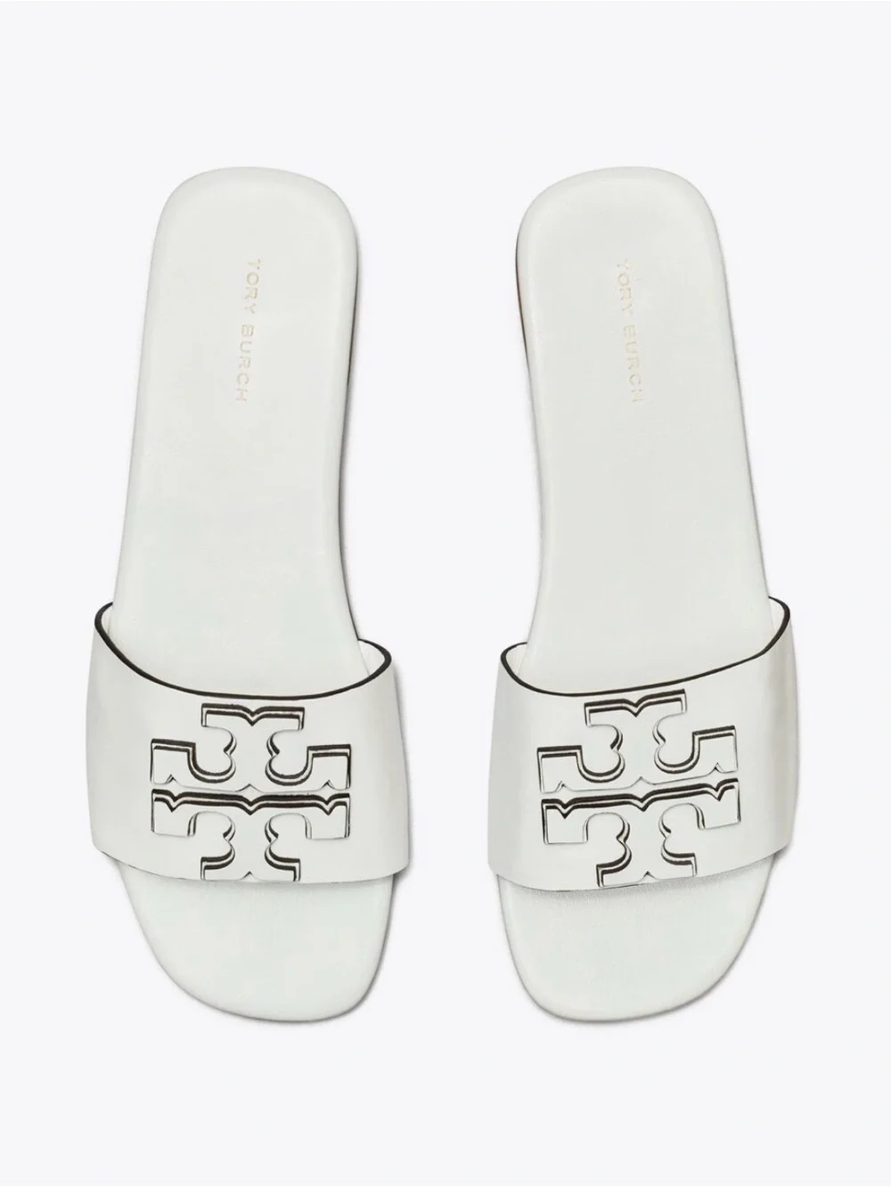 Tory Burch Ines Flat Slide Sandals in gardenia Sz 9.5